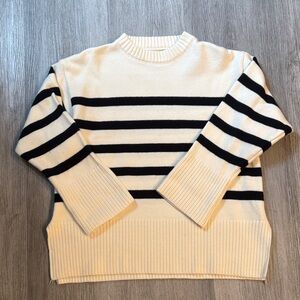 Striped Cream and Black Sweater